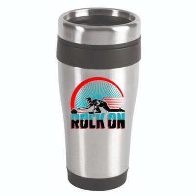 Cool Funny Rock On USA Curling Team Sports Fan 16oz Travel Tumbler