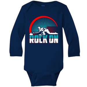 Cool Funny Rock On USA Curling Team Sports Fan Baby Long Sleeve Bodysuit