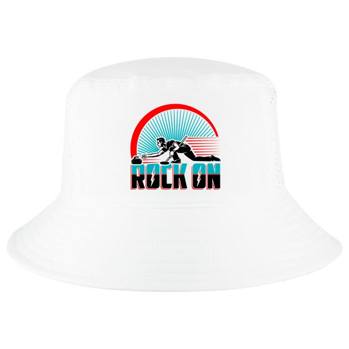 Cool Funny Rock On USA Curling Team Sports Fan Cool Comfort Performance Bucket Hat