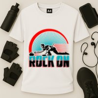 Cool Funny Rock On USA Curling Team Sports Fan Cooling Performance Crew T-Shirt