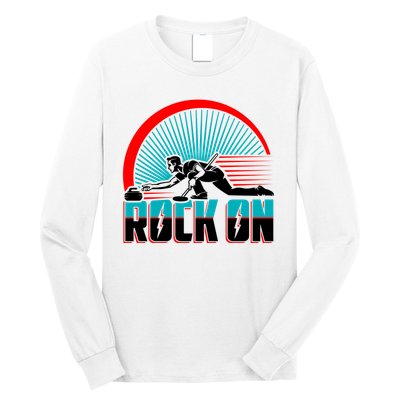 Cool Funny Rock On USA Curling Team Sports Fan Long Sleeve Shirt