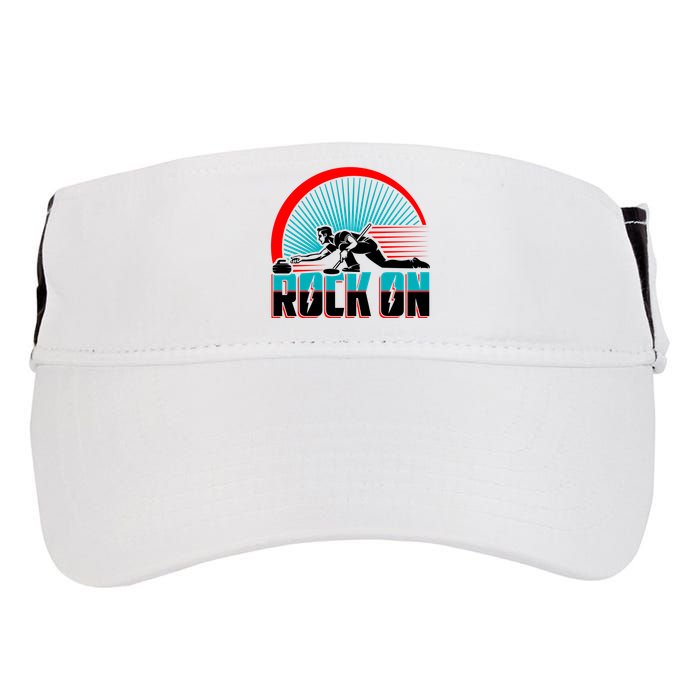 Cool Funny Rock On USA Curling Team Sports Fan Adult Drive Performance Visor