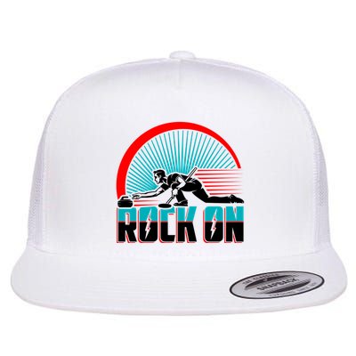 Cool Funny Rock On USA Curling Team Sports Fan Flatbill Hat