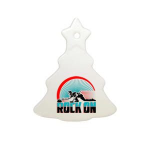 Cool Funny Rock On USA Curling Team Sports Fan Ceramic Tree Ornament