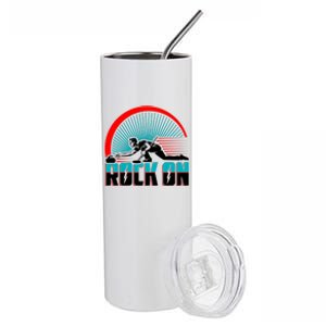 Cool Funny Rock On USA Curling Team Sports Fan Stainless Steel Tumbler