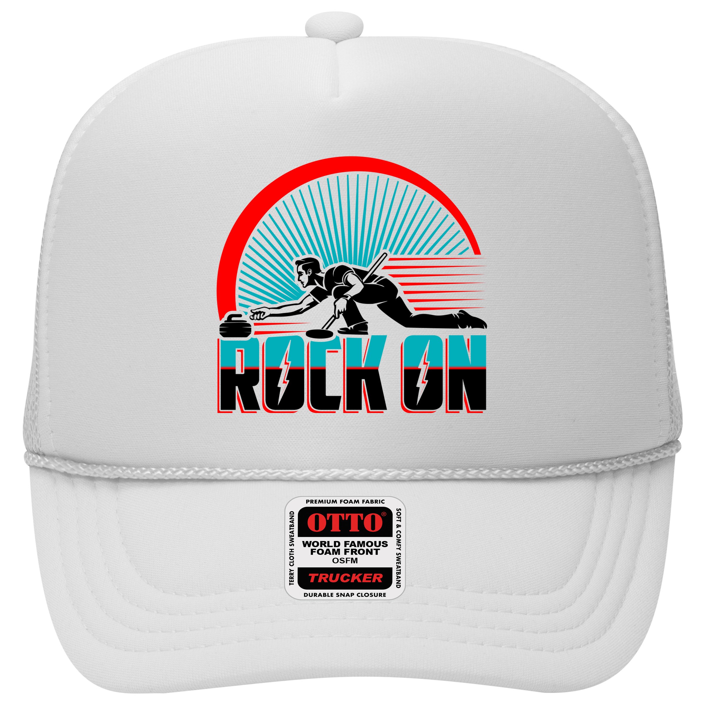Cool Funny Rock On USA Curling Team Sports Fan Hat