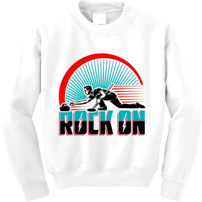 Cool Funny Rock On USA Curling Team Sports Fan Kids Sweatshirt