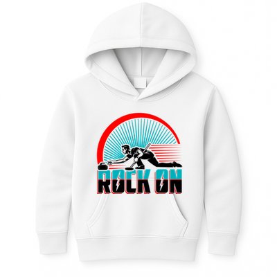 Cool Funny Rock On USA Curling Team Sports Fan Kids Hoodie