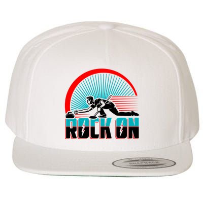 Cool Funny Rock On USA Curling Team Sports Fan Wool Snapback Cap