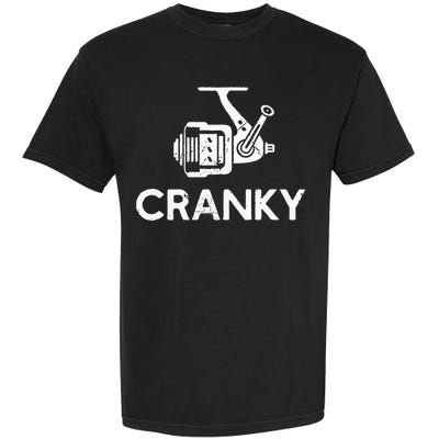 Cranky Fishing Reel Pun Humor Fisher Garment-Dyed Heavyweight T-Shirt