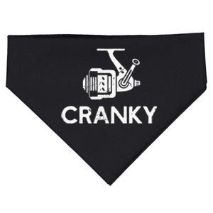 Cranky Fishing Reel Pun Humor Fisher USA-Made Doggie Bandana