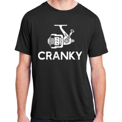 Cranky Fishing Reel Pun Humor Fisher Adult ChromaSoft Performance T-Shirt