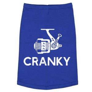 Cranky Fishing Reel Pun Humor Fisher Doggie Tank