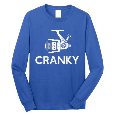 Cranky Fishing Reel Pun Humor Fisher Long Sleeve Shirt