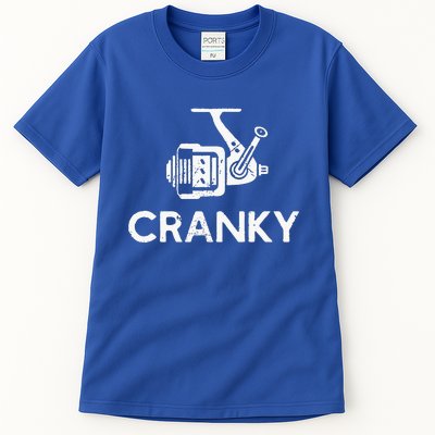 Cranky Fishing Reel Pun Humor Fisher Tall T-Shirt