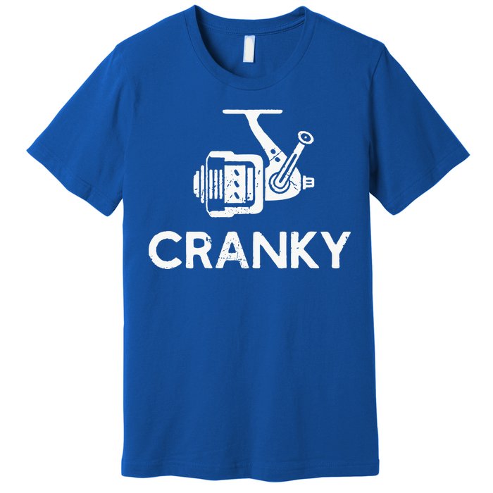 Cranky Fishing Reel Pun Humor Fisher Premium T-Shirt