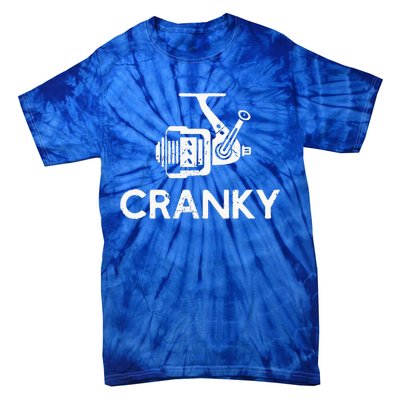 Cranky Fishing Reel Pun Humor Fisher Tie-Dye T-Shirt