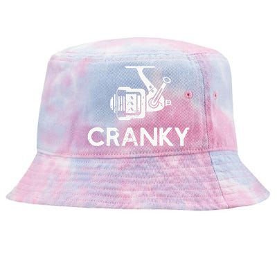 Cranky Fishing Reel Pun Humor Fisher Tie-Dyed Bucket Hat