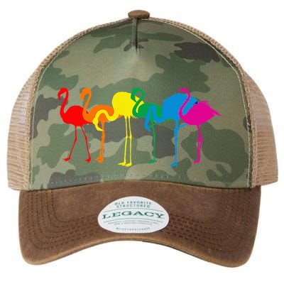 Cute Flamingo Rainbow Flamingo Legacy Tie Dye Trucker Hat