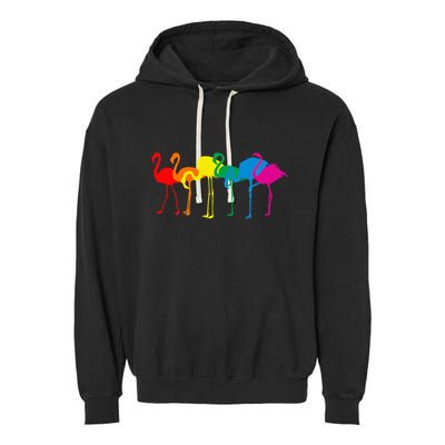 Cute Flamingo Rainbow Flamingo Garment-Dyed Fleece Hoodie