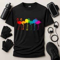 Cute Flamingo Rainbow Flamingo Performance Shirt