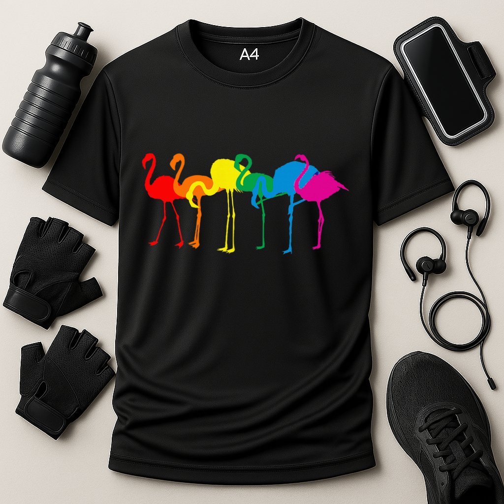 Cute Flamingo Rainbow Flamingo Performance Shirt