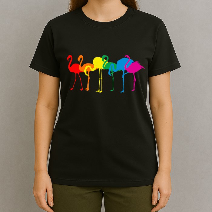 Cute Flamingo Rainbow Flamingo T-Shirt