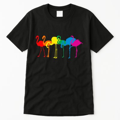Cute Flamingo Rainbow Flamingo Tall T-Shirt