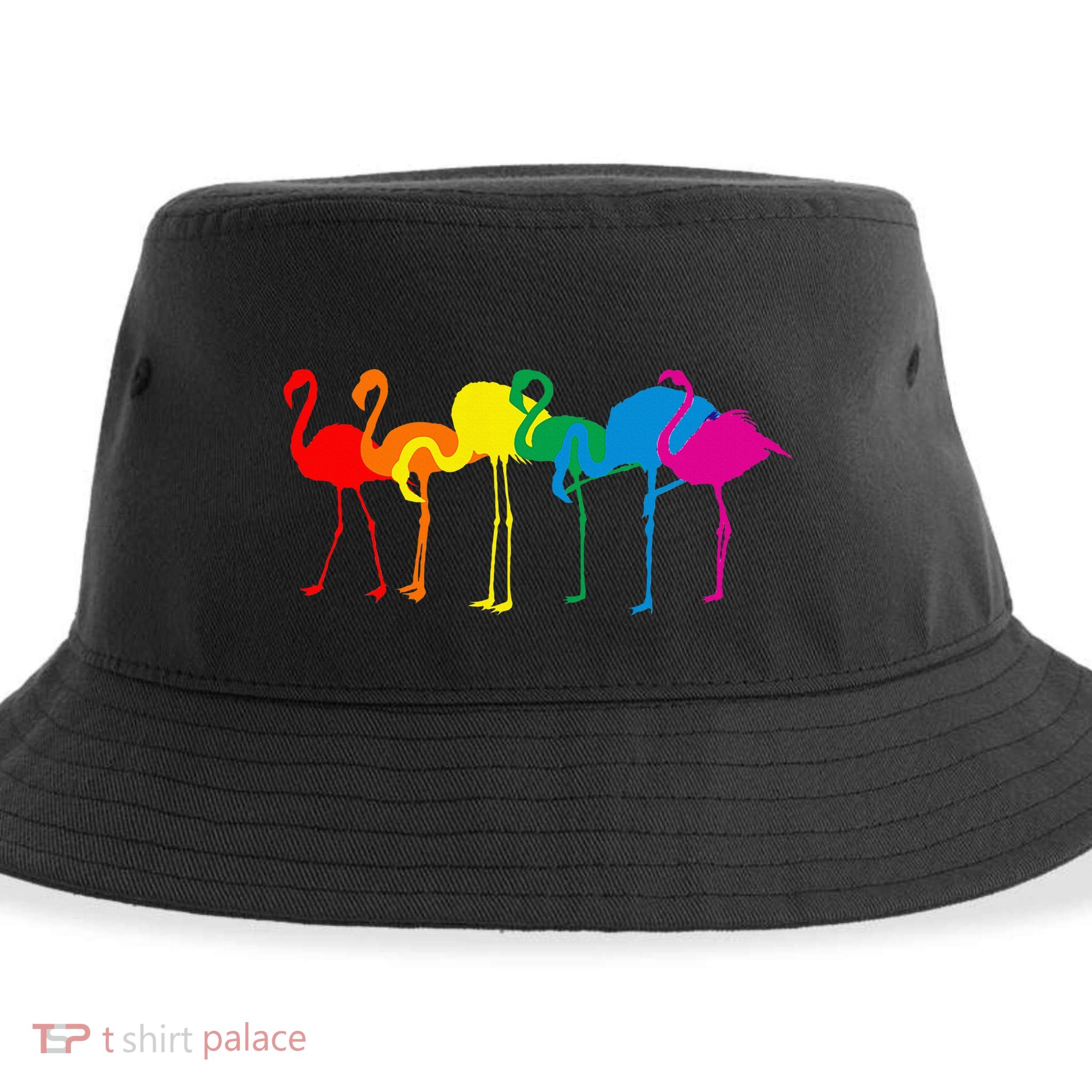 Cute Flamingo Rainbow Flamingo Sustainable Bucket Hat