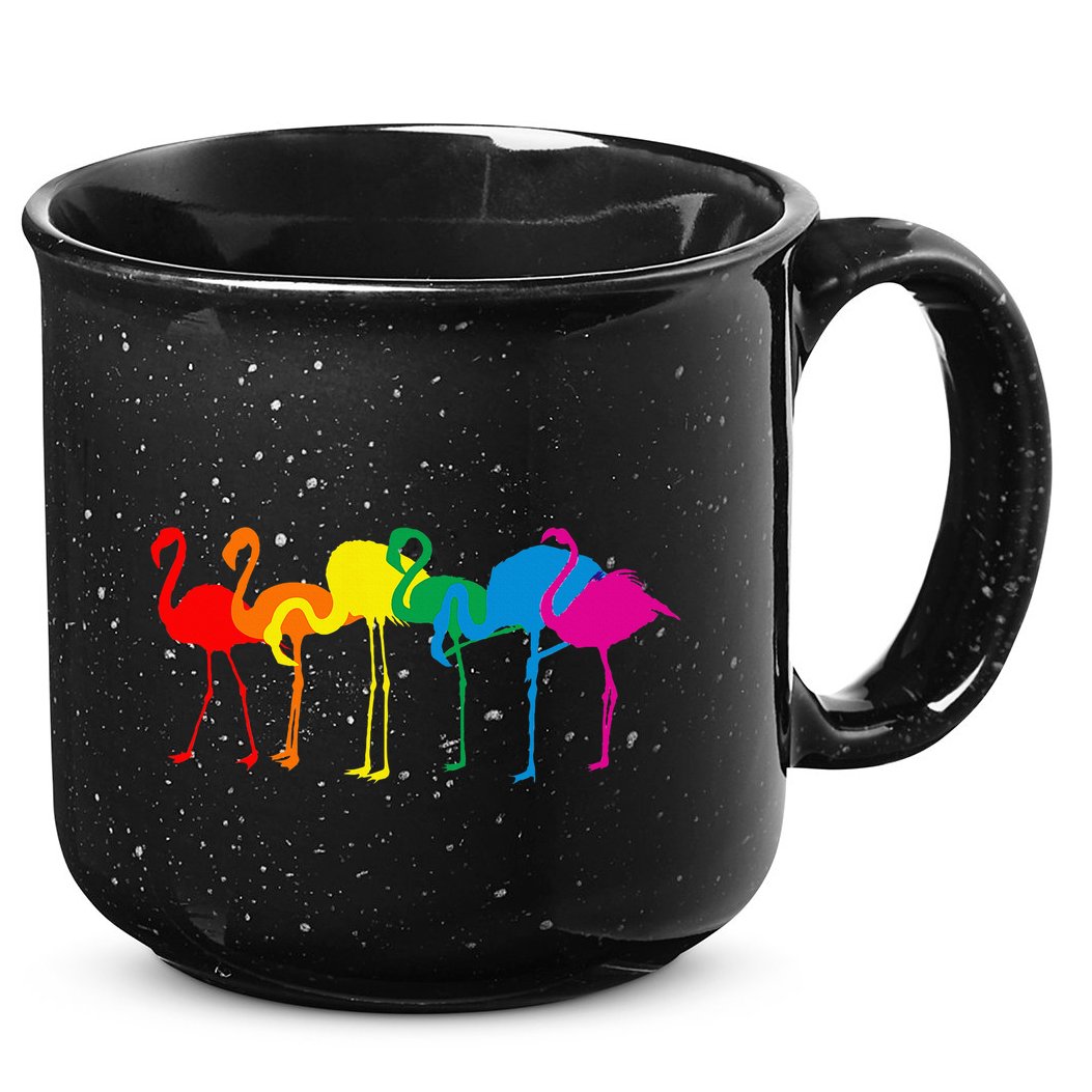 Cute Flamingo Rainbow Flamingo 15oz Campfire Ceramic Mug