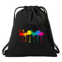 Cute Flamingo Rainbow Flamingo Drawstring Bag