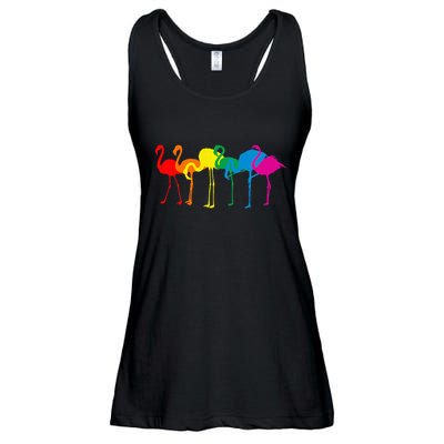 Cute Flamingo Rainbow Flamingo Ladies Essential Flowy Tank