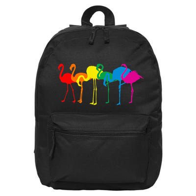 Cute Flamingo Rainbow Flamingo 16 in Basic Backpack