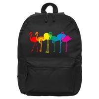 Cute Flamingo Rainbow Flamingo 16 in Basic Backpack