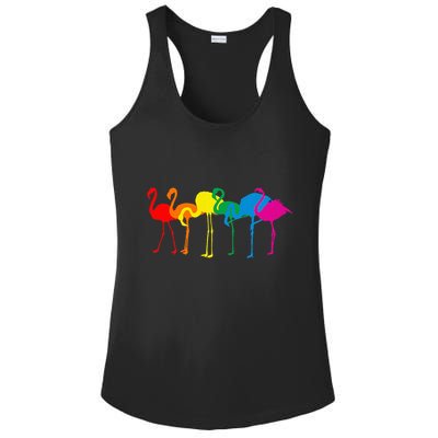 Cute Flamingo Rainbow Flamingo Ladies PosiCharge Competitor Racerback Tank