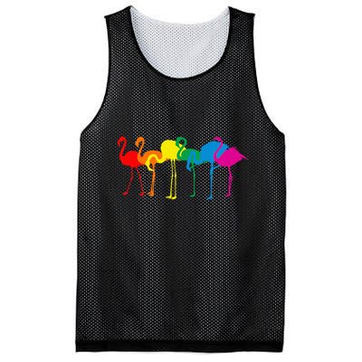 Cute Flamingo Rainbow Flamingo Mesh Reversible Basketball Jersey Tank