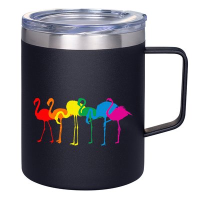 Cute Flamingo Rainbow Flamingo 12oz Stainless Steel Coffee Mug