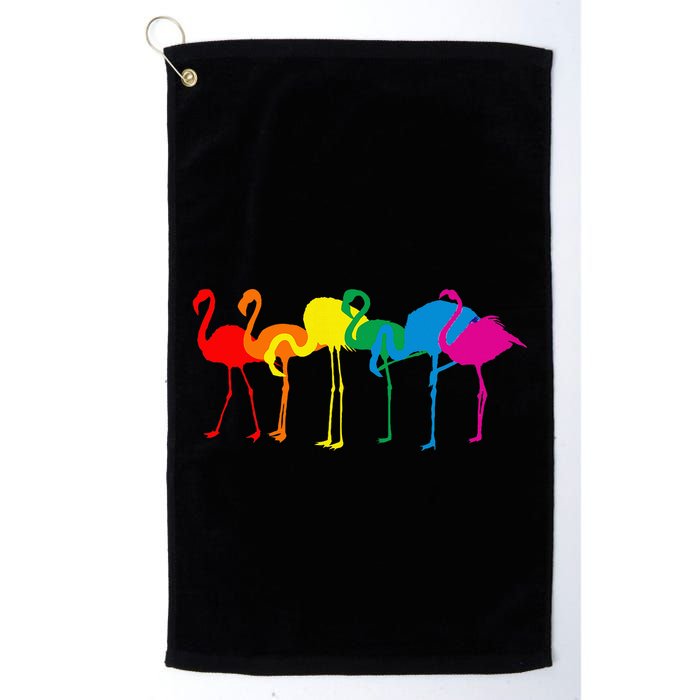 Cute Flamingo Rainbow Flamingo Golf Towel