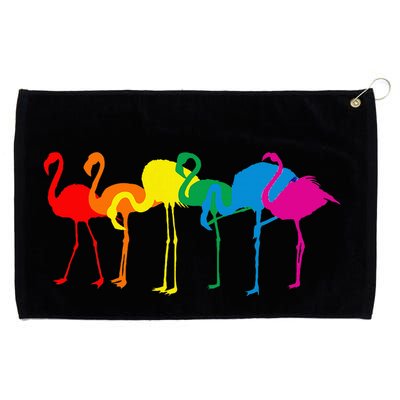 Cute Flamingo Rainbow Flamingo Grommeted Golf Towel