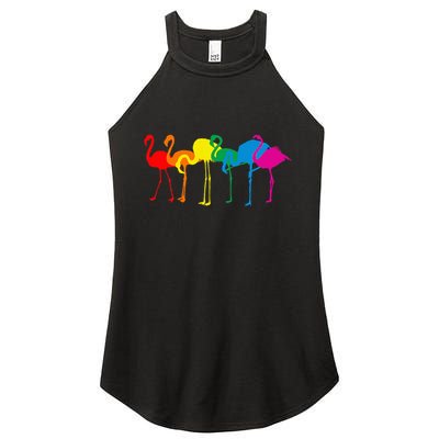 Cute Flamingo Rainbow Flamingo Women's Perfect Tri Rocker Tank