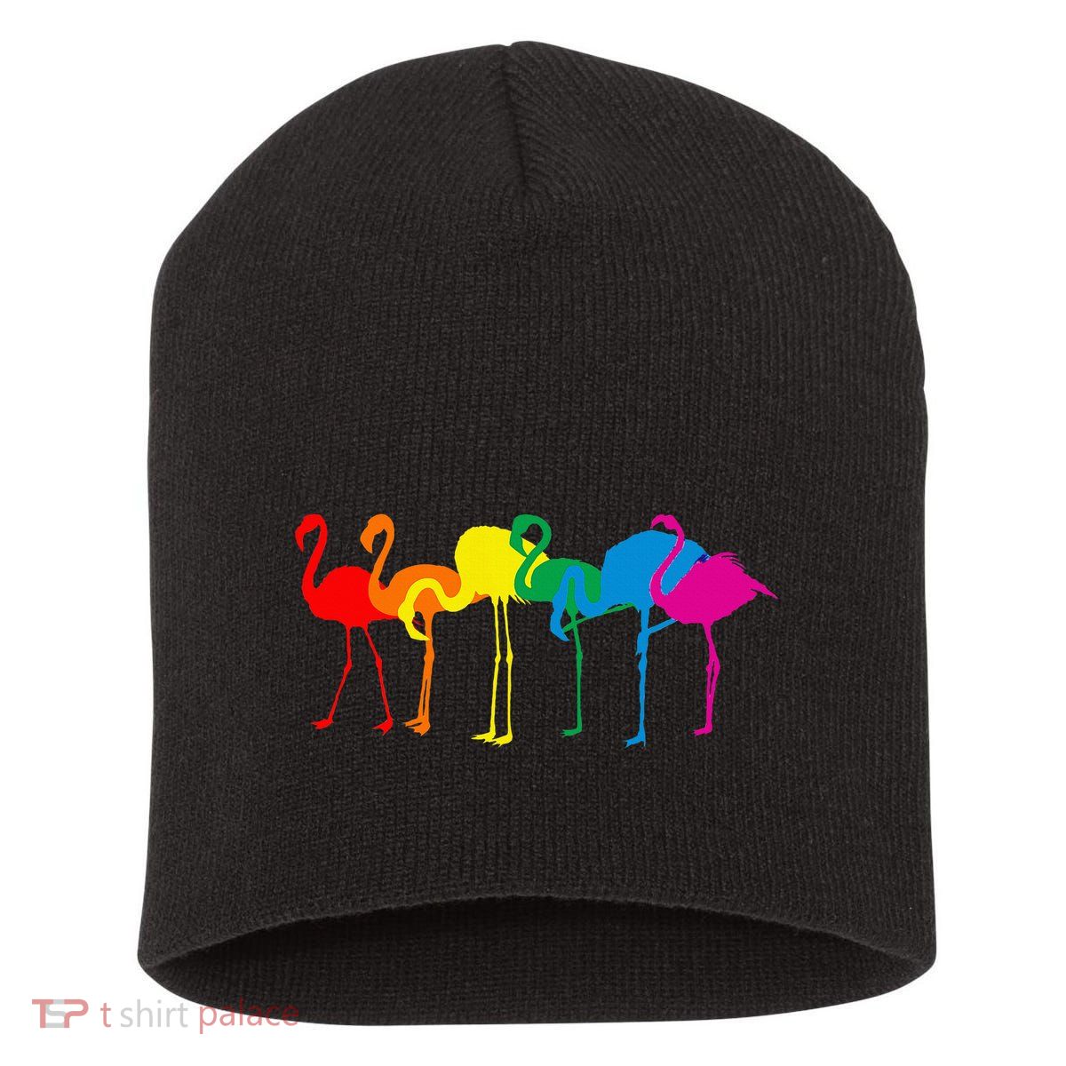 Cute Flamingo Rainbow Flamingo Short Acrylic Beanie