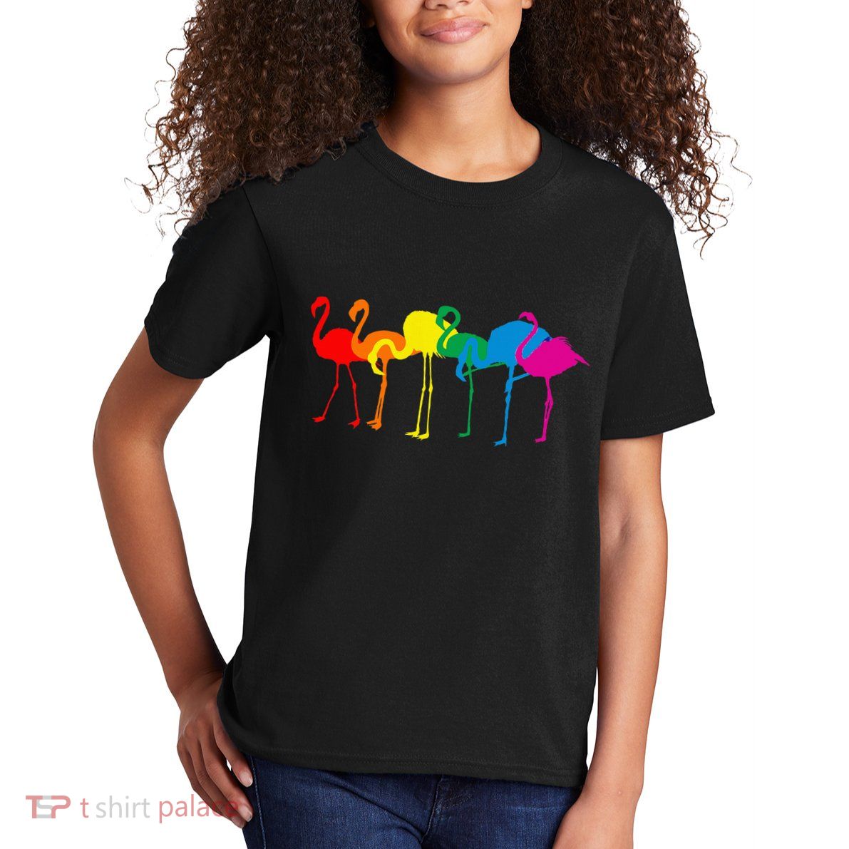 Cute Flamingo Rainbow Flamingo Kids T-Shirt