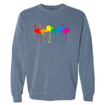 Cute Flamingo Rainbow Flamingo Garment-Dyed Sweatshirt