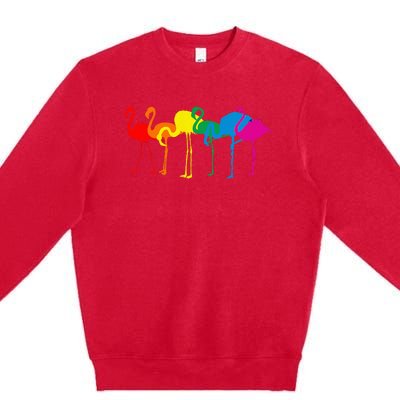 Cute Flamingo Rainbow Flamingo Premium Crewneck Sweatshirt