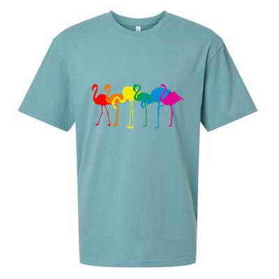 Cute Flamingo Rainbow Flamingo Sueded Cloud Jersey T-Shirt