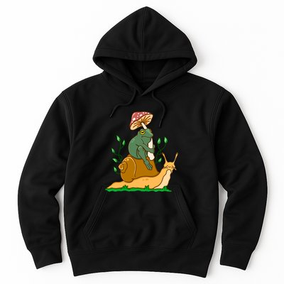Cute Frog Riding A Snail A Whimsical Illustration Hoodie