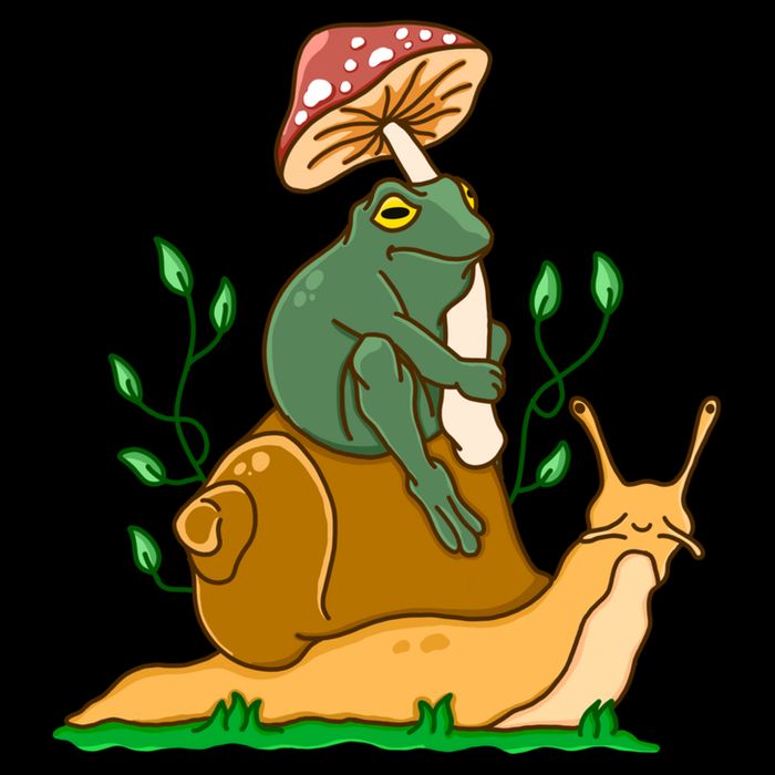 Cute Frog Riding A Snail A Whimsical Illustration Drawstring Bag