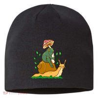 Cute Frog Riding A Snail A Whimsical Illustration Sustainable Beanie