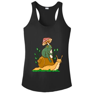 Cute Frog Riding A Snail A Whimsical Illustration Ladies PosiCharge Competitor Racerback Tank