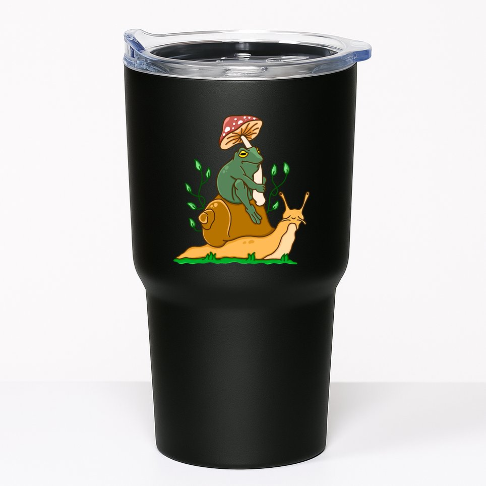 Cute Frog Riding A Snail A Whimsical Illustration Tumbler
